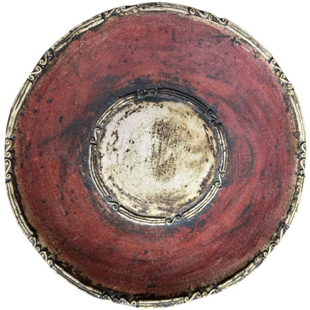 Pottery Red Clay Decorative Display Plate 11.5"